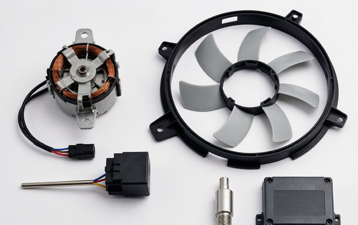 main components of a radiator fan system