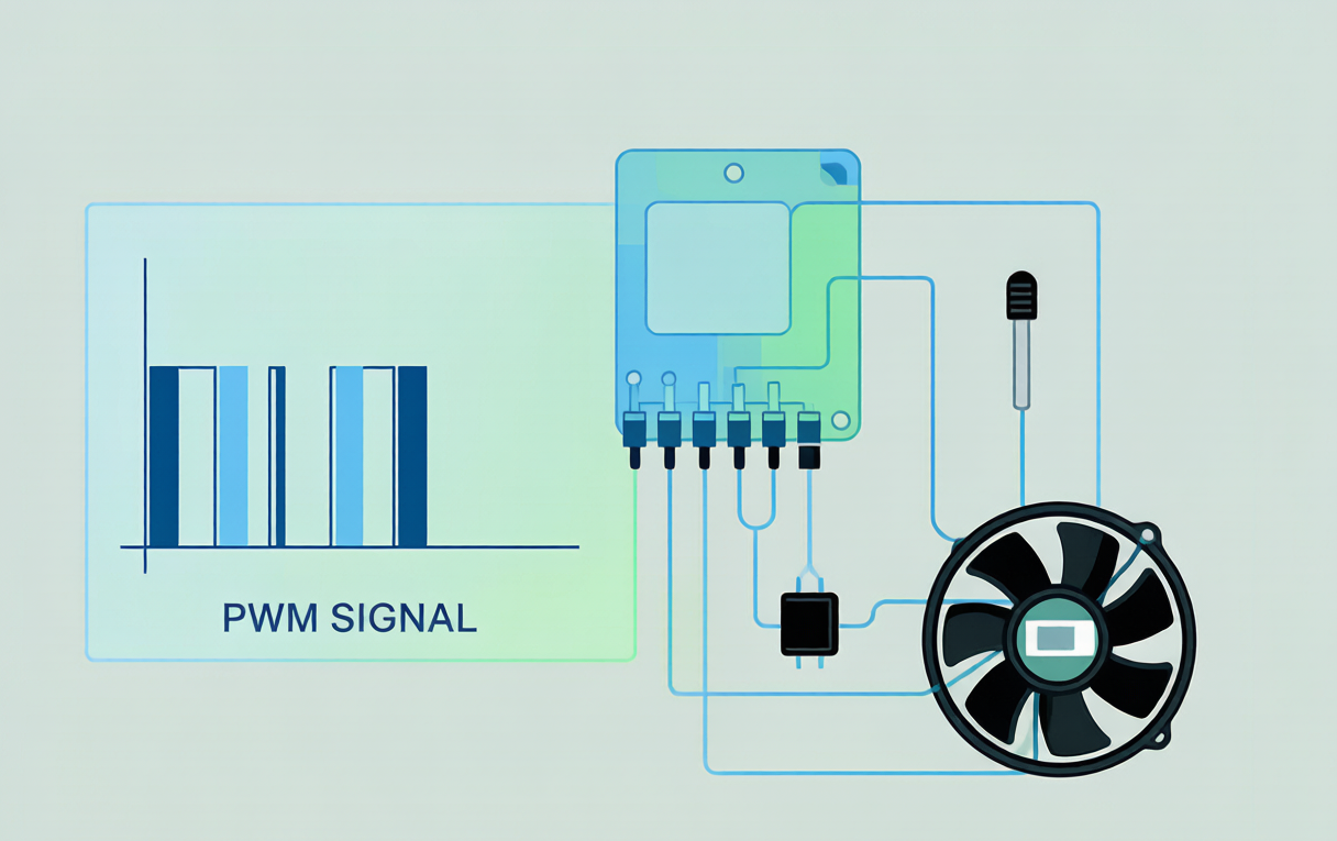 PWM variable speed radiator fan control methods
