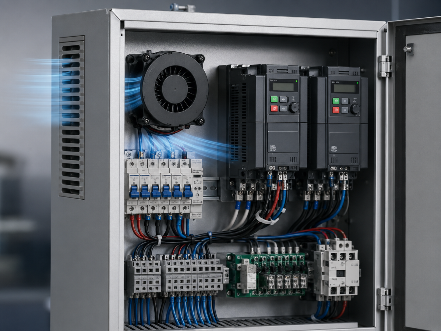 DC7530 blower fan for industrial control unit cooling DC7530 blower fan application in industrial control equipment