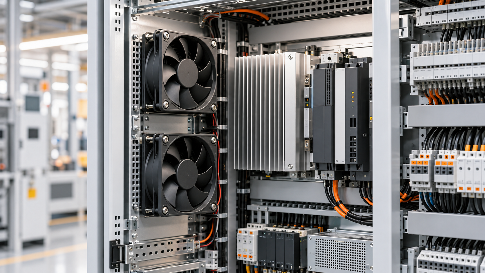 High-performance DC fans cooling server and networking equipment